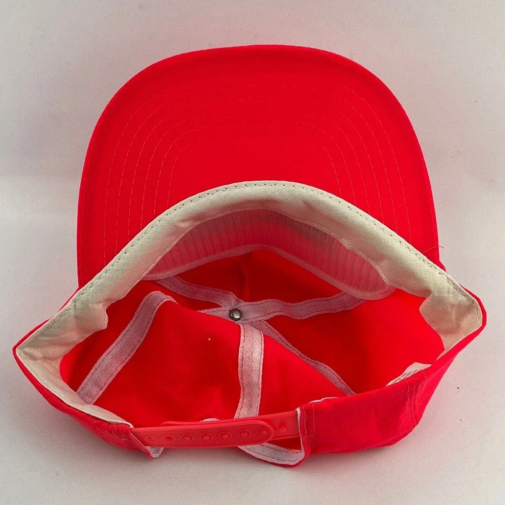 Vtg Kmart Havoline Racing Cap Hot Pink Nylon‎ Rope Snapback Hat Clark Sportswear